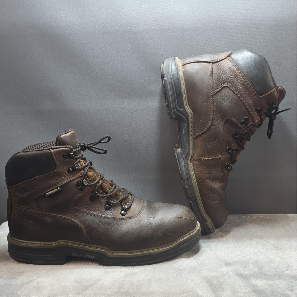 Wolverine Marauder Waterproof Thinsulate Brown Leather Work Boots Men's US 13 EW